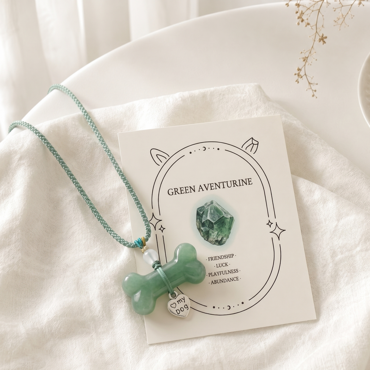 Green Aventurine Bone Necklace