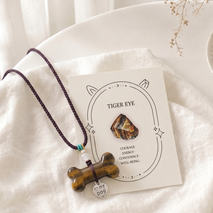 Tiger Eye Bone Necklace