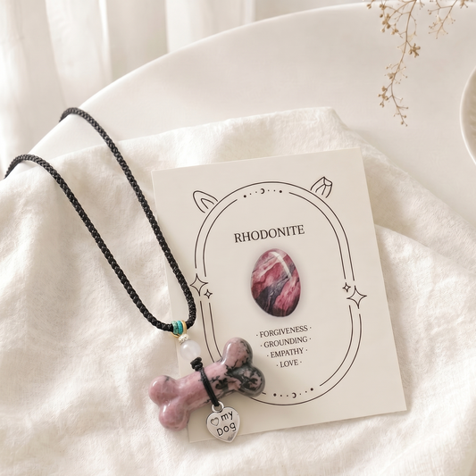 Rhodonite Bone Necklace