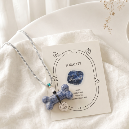 Sodalite Bone Necklace