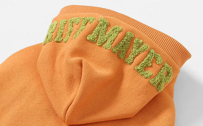 Brushed Back Fleece Dog Hoodie – Orange