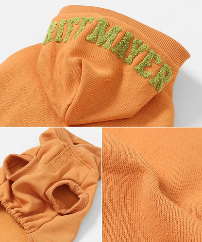 Brushed Back Fleece Dog Hoodie – Orange