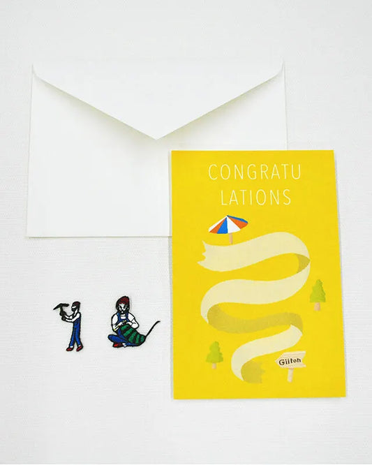 Greeting Card + Embroidered Patch - Congratulations