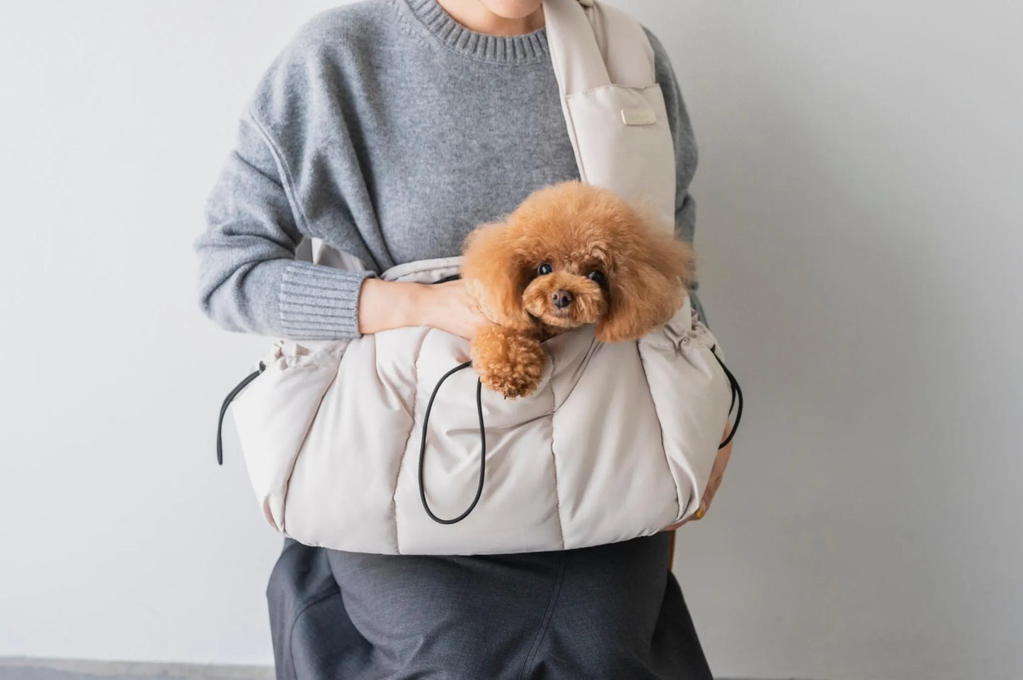 Fluffy Pet Carrier Bag - cream