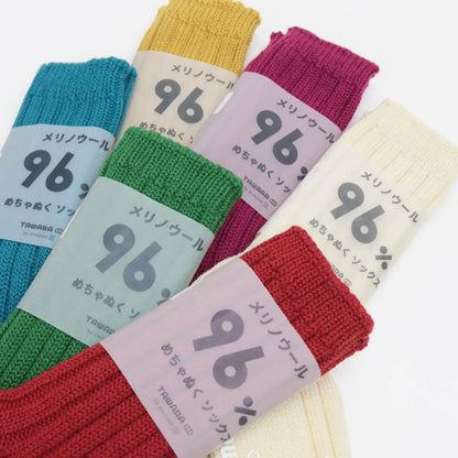 96% Merino Wool Rib Crew Socks – Green