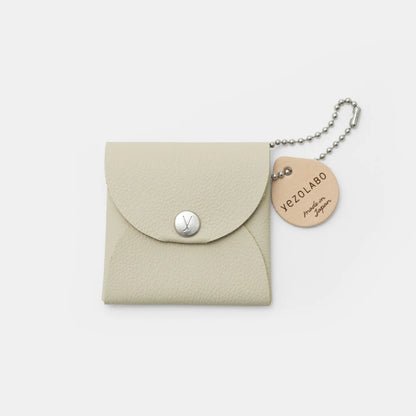 Leather Square Coin Case - ivory