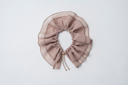 Chiffon Ruffle Pet Scrunchie | Pink Beige