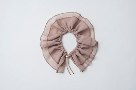 Chiffon Ruffle Pet Scrunchie | Pink Beige