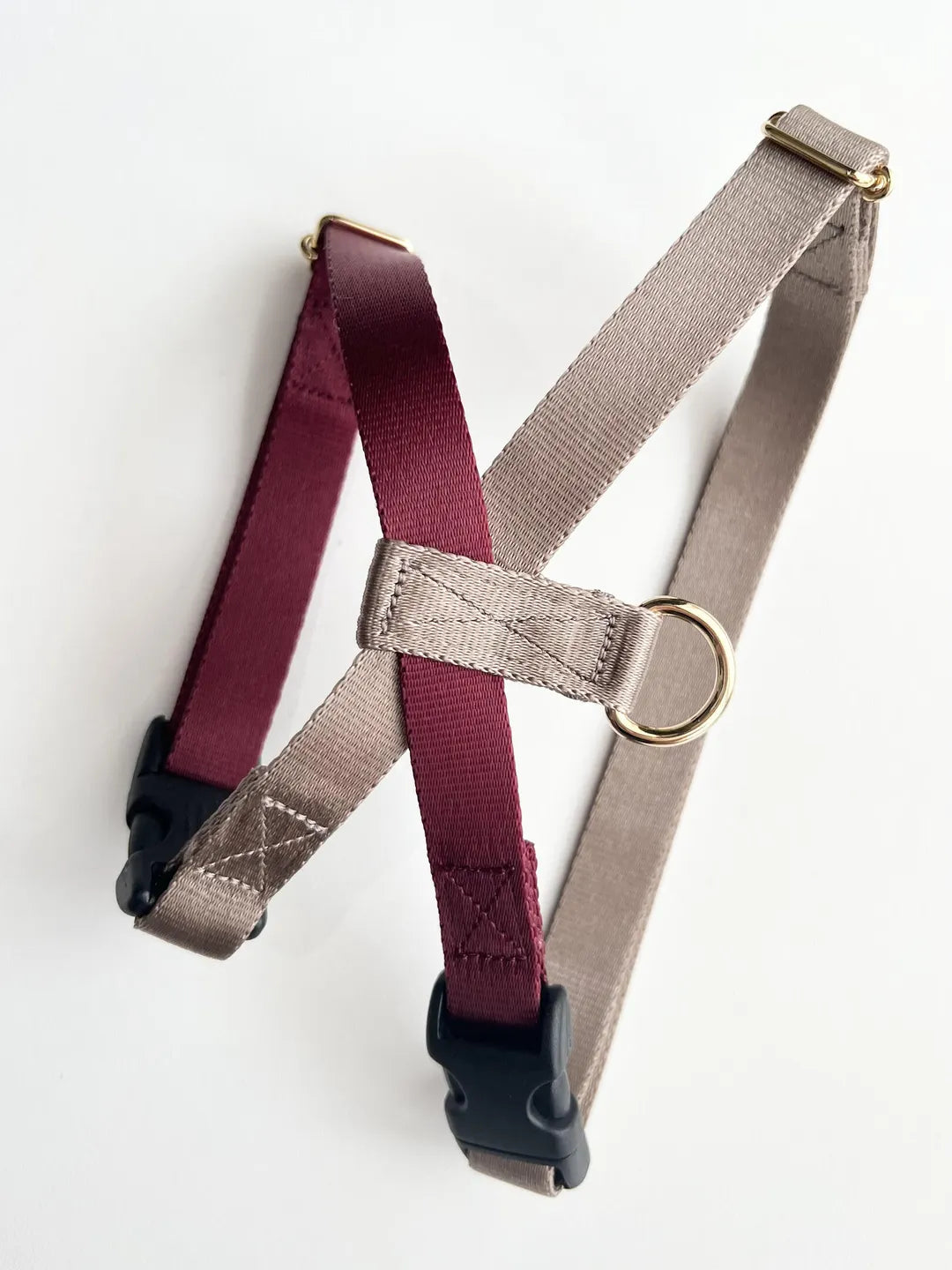 Dog Harness - bordeaux × beige
