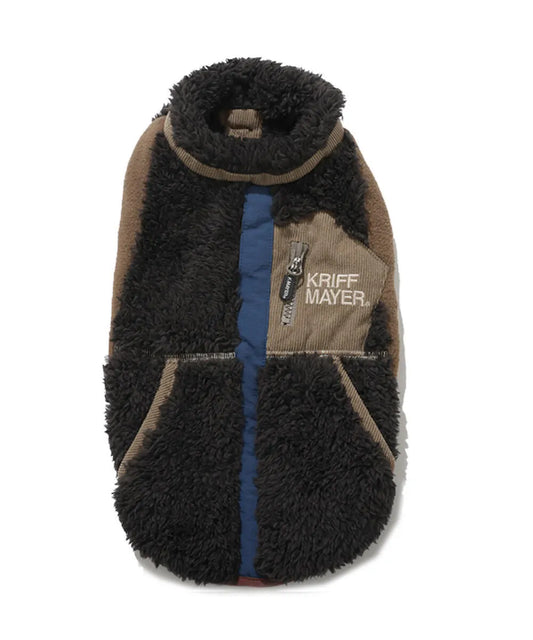 Warm Shaggy Boa Dog Vest - Black