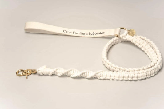 Macramé Leash - white
