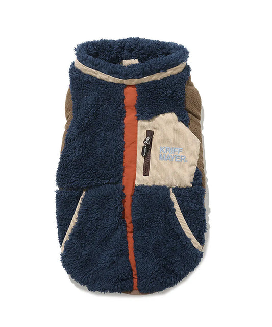 Warm Shaggy Boa Dog Vest - Navy