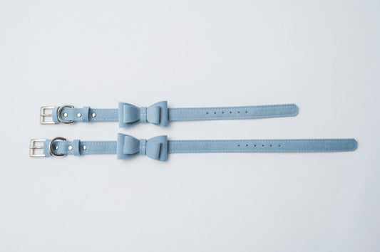 The Blue Bow Tie Collar | Soft Eco-Suede
